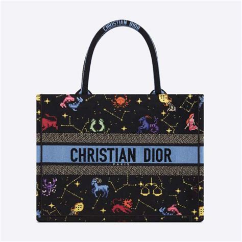 dior book tote zodiac black